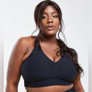BOOTY BY BRABANTS Curvy Black Sports Bra Top
